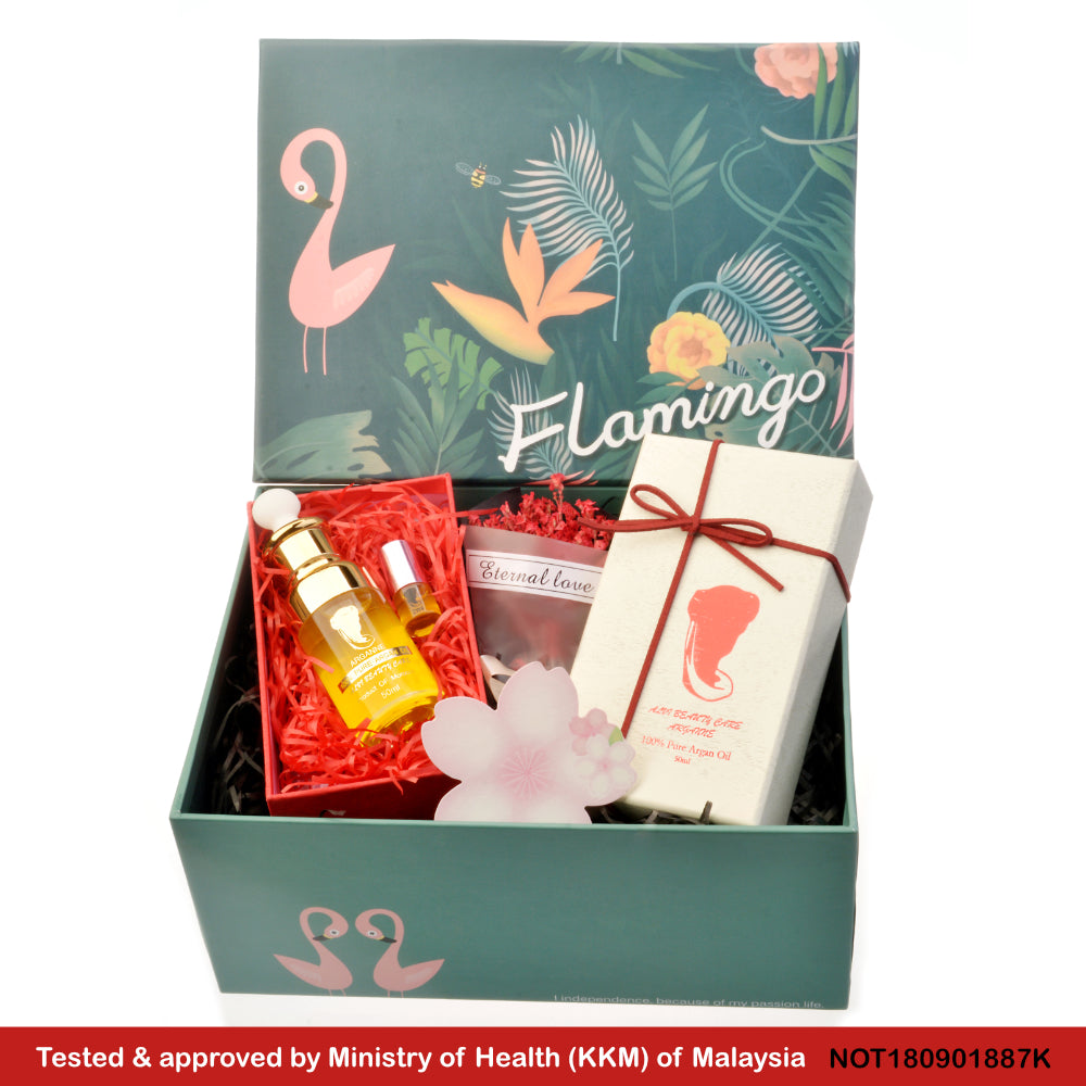 ARGANNE 100% Pure Organic Argan Oil Flamingo Gift Set 阿甘倪100